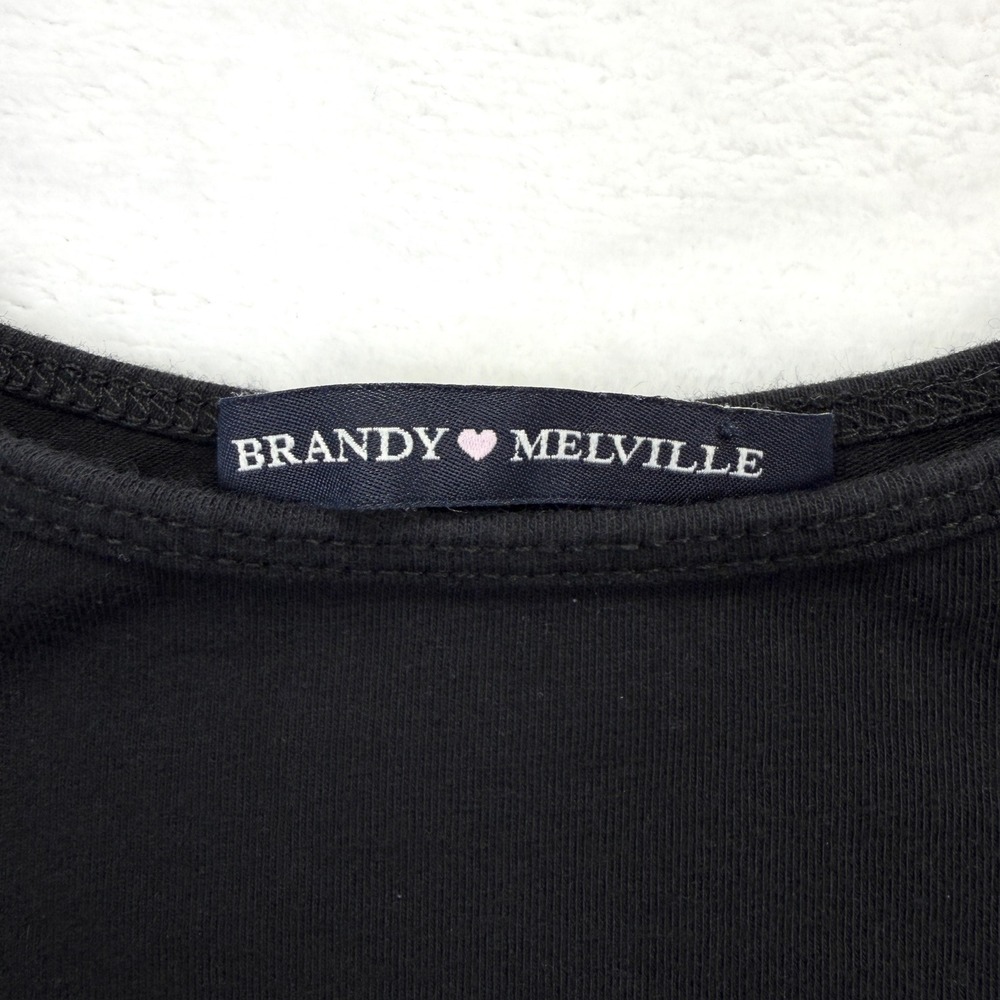 Brandy Melville Mini Dress Womens One Size Black Red White Side Stripe Italy - Picture 3 of 9